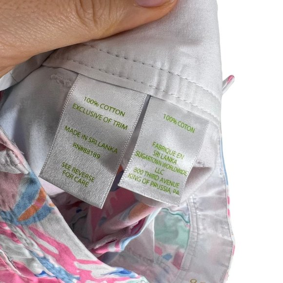 Lilly Pulitzer Multicolor Callahan Leaf Print Midi Shorts Size 4 - Picture 4 of 8